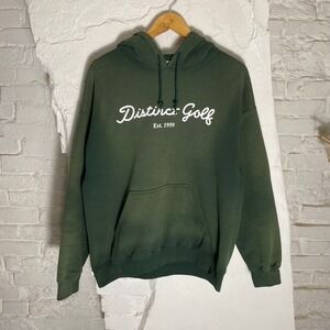 Distinct Golf Hoodie‎ Faded Green Mens Pullover Size M Gildan Heavy Blend